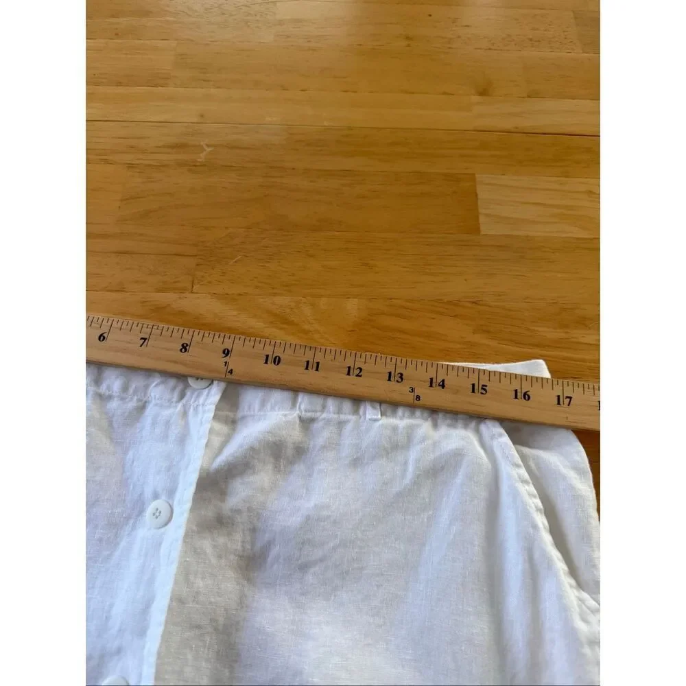Autograph New York White Linen Button-Front Midi Skirt Size 12 - Picture 8 of 12